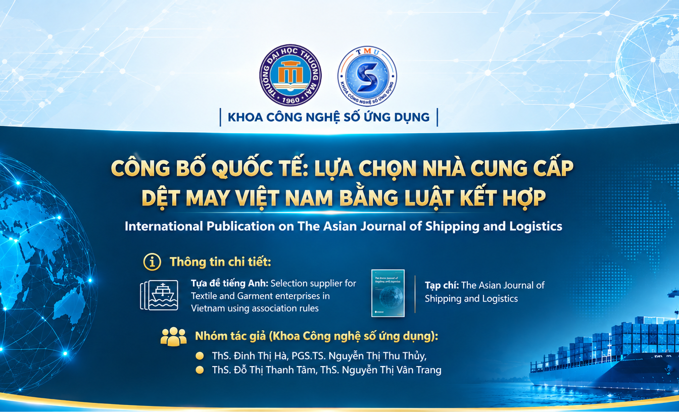 Lựa chọn nhà cung cấp cho các doanh nghiệp dệt may tại Việt Nam bằng luật kết hợp – Công bố quốc tế trên The Asian Journal of Shipping and Logistics